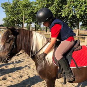 Primera clase de equitacion con ponis