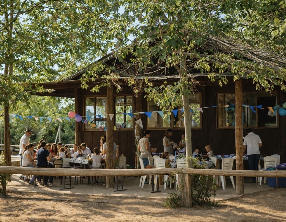Espacio para merienda cumpleaños con ponis